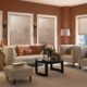 Custom roller shades in a Johnson County living room
